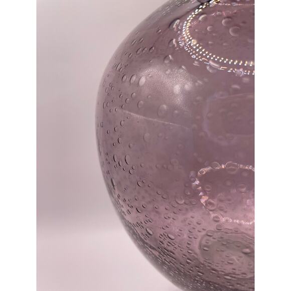 Handblown Purple Glass Vase With Clear Base- Pre-owned- Vase only. - Picture 5 of 8